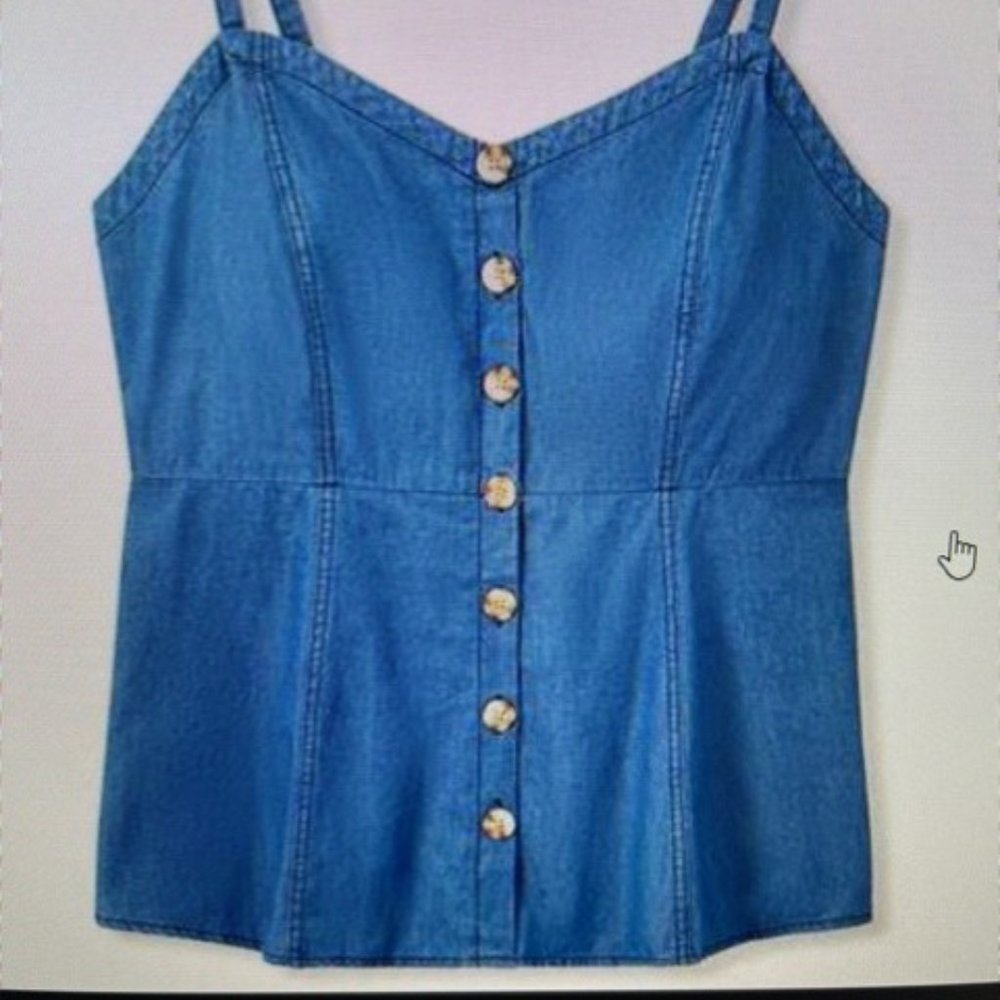 TORRID Blue Chambray Button Fit and Flare Cami NWT